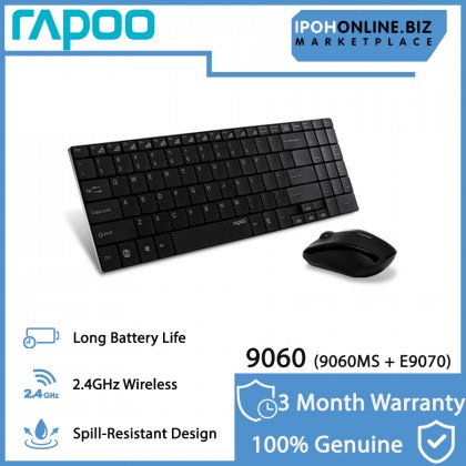 Rapoo 9060 Ultra Slim 2.4GHz Wireless Combo Keyboard & Mouse set - 9060MS + E9070