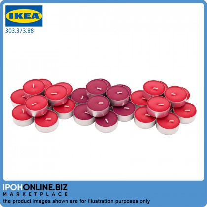 IKEA SINNLIG Scented Tealight Red Garden Berries 38mm Candles 30 Pieces Burning Time 4 Hour