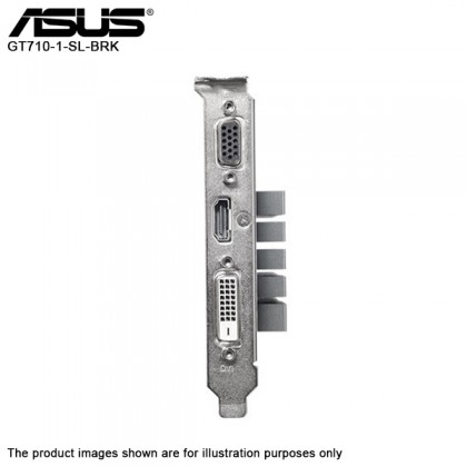 ASUS GeForce GT 710 1GB DDR3 VGA HDMI DVI 0dB Silent Cooling 710-1-SL-BRK Graphic Card