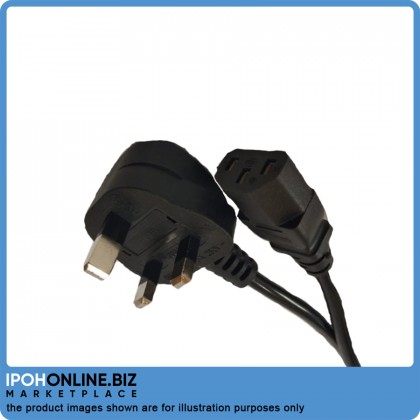 UK 3 PIN 5A 250V  PC Desktop Monitor Computer AC Power Cord With Fuse 1.8M