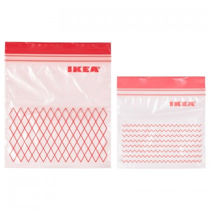 IKEA ISTAD Red Plastic Bag 0.4L / 1L - 60pcs