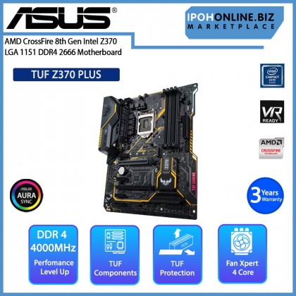 ASUS TUF Z370 PLUS AMD CrossFire 8th Gen Intel Z370 LGA 1151,DDR4 2666 HDMI VGA DVI-D USB 3.1 Gen 2 ATX Gaming Motherboard