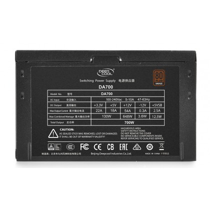 Deepcool DA700 80 Plus Bronze Certified 700W Power Supply PSU with Intelligent Fan