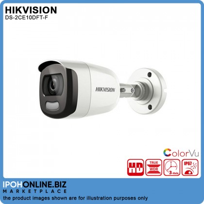 Hikvision ColorVu 1080p DS-2CE10DFT-F 2MP ColorVu Fixed Mini Bullet Camera Hikvision ColorVu 1080p DS-2CE10DFT-F 2MP ColorVu Fixed Mini Bullet Camera