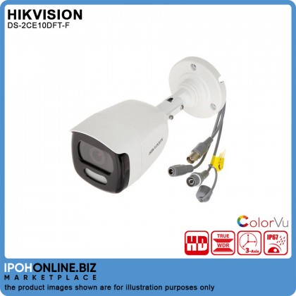 Hikvision ColorVu 1080p DS-2CE10DFT-F 2MP ColorVu Fixed Mini Bullet Camera Hikvision ColorVu 1080p DS-2CE10DFT-F 2MP ColorVu Fixed Mini Bullet Camera