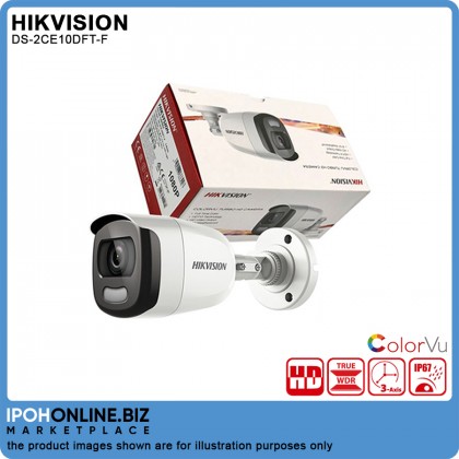 Hikvision ColorVu 1080p DS-2CE10DFT-F 2MP ColorVu Fixed Mini Bullet Camera Hikvision ColorVu 1080p DS-2CE10DFT-F 2MP ColorVu Fixed Mini Bullet Camera