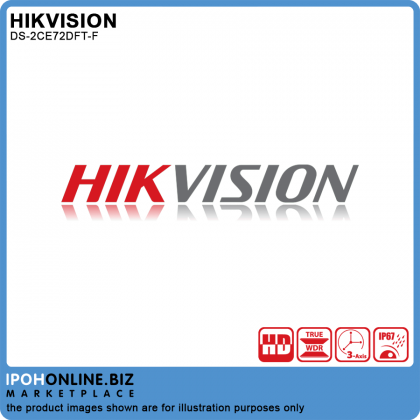 Hikvision ColorVu 1080p DS-2CE72DFT-F 2MP Full Time Color Turret Camera CCTV Outdoor Dome