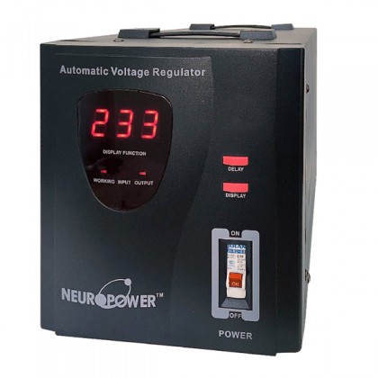 NeuroPower AVS-M2K0 2000VA Industrial Automatic Voltage Stabilizer Motorised AVS & AVR - British Socket