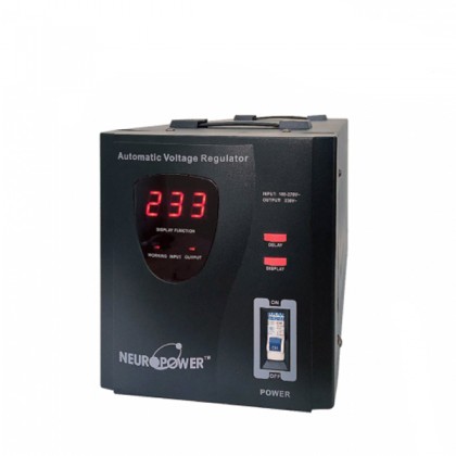 NeuroPower AVS-M3K0 3000VA Industrial Automatic Voltage Stabilizer Motorised AVS & AVR - British Socket + Hardwire Terminal