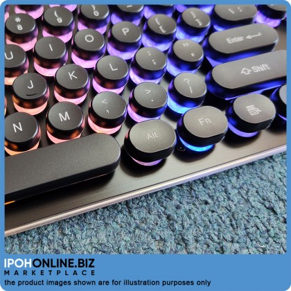 K-Snake K19 Punk Brilliant RGB Light Effect Metal Gaming Keyboard - Black