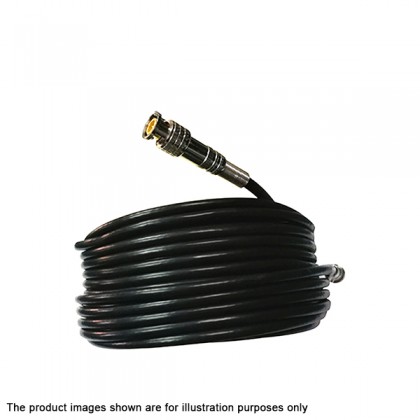 15 Meter RG59 + DC Jack Black Coaxial CCTV Camera Cable with BNC connectors