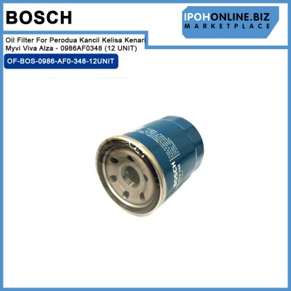 BOSCH Oil Filter For Perodua Kancil Kelisa Kenari Myvi Viva Alza - 0986AF0348 (12 UNIT) BOSCH Oil Filter For Perodua Kancil Kelisa Kenari Myvi Viva Alza - 0986AF0348 (12 UNIT)