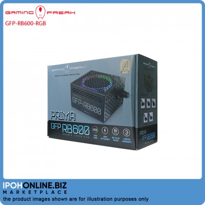 Gaming Freak PRIMA 600W GFP RB600 80 Plus Bronze PSU Power Supply With RGB Fans