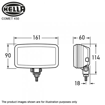HELLA COMET 450 Spot Lamp Fog Light Yellow With H3 12V 55W Bulb - 1FB 005 860-263 HELLA COMET 450 Spot Lamp Fog Light Yellow With H3 12V 55W Bulb - 1FB 005 860-263