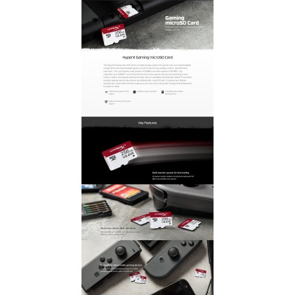 Kingston HyperX GAMING 100R 80W U3 UHS-I A1 MicroSD Card Only HXSDC/64GB Nintendo Switch Compatible