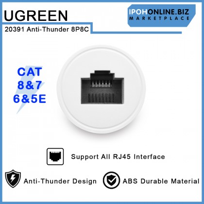 UGREEN RJ45 Anti-Thunder Ethernet Adapter (20391) Cat 5e/6/7/8 Female To Female UGREEN RJ45 Anti-Thunder Ethernet Adapter (20391) Cat 5e/6/7/8 Female To Female