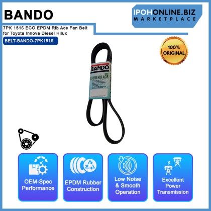 Bando 7PK 1516 / 7PK 1515 ECO EPDM Rib Ace Fan Belt for Toyota Innova Diesel Hilux