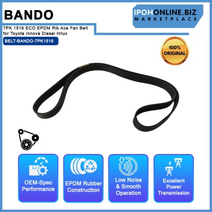 Bando 7PK 1516 / 7PK 1515 ECO EPDM Rib Ace Fan Belt for Toyota Innova Diesel Hilux
