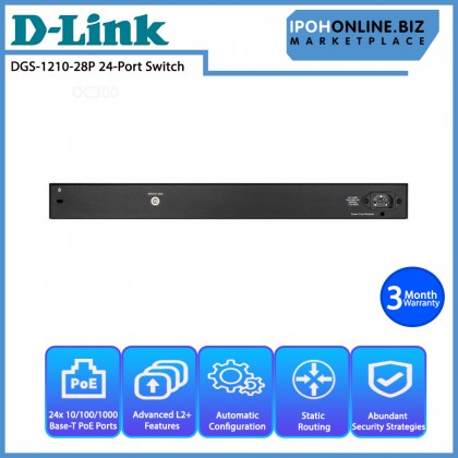 D-Link 28 Port Layer 2 Smart Managed Gigabit PoE Network Switch DGS-1210-28P
