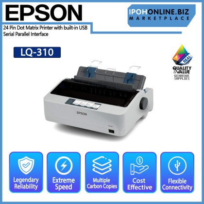 EPSON LQ310 24 Pin Dot Matrix Printer with built-in USB Serial Parallel Interface - NEW & Genuine EPSON LQ310 24 Pin Dot Matrix Printer with built-in USB Serial Parallel Interface - NEW & Genuine