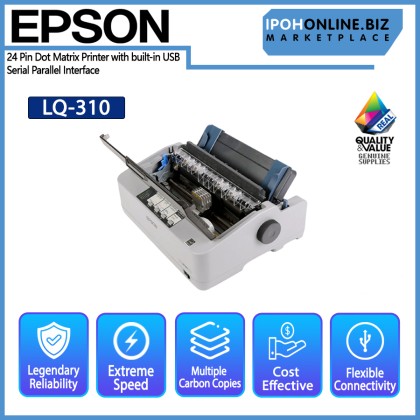 EPSON LQ310 24 Pin Dot Matrix Printer with built-in USB Serial Parallel Interface - NEW & Genuine EPSON LQ310 24 Pin Dot Matrix Printer with built-in USB Serial Parallel Interface - NEW & Genuine