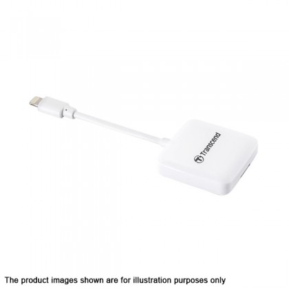 Transcend RDA2 Apple MFi-certified OTG Smart Card Reader with Lightning Connector TS-RDA2W White