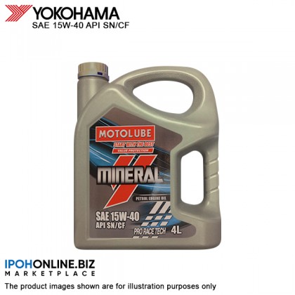 YOKOHAMA MOTOLUBE Mineral Engine Oil SAE 15W-40 API SN/CF Pro Race Tech 4L - Saga VVT BLM Kia Rio YOKOHAMA MOTOLUBE Mineral Engine Oil SAE 15W-40 API SN/CF Pro Race Tech 4L - Saga VVT BLM Kia Rio