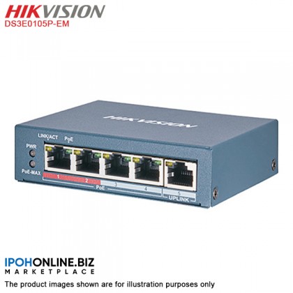 HIKVISION DS3E0105P-E/M(B) L2 4 x 100M PoE Switch + 1 x 100M Uplink Port Up To 250m Transmission Distance HIKVISION DS3E0105P-E/M(B) L2 4 x 100M PoE Switch + 1 x 100M Uplink Port Up To 250m Transmission Distance