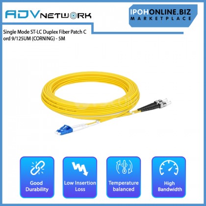 ADV Single Mode ST-LC Duplex Fiber Patch Cord 9/125UM with 5M/16.4042 (CORNING) - Yellow