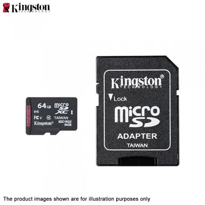 Kingston 64GB microSDXC Class 10 UHS-I 80MB/s R Micro SD Card with Free Adapter SDC10G2/64GBFR