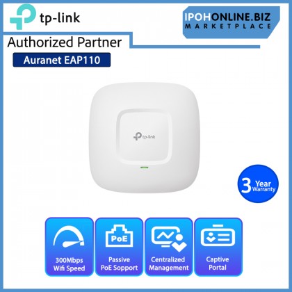TP-Link Auranet EAP110 300Mbps Wireless N Ceiling Mount Access Point