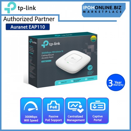TP-Link Auranet EAP110 300Mbps Wireless N Ceiling Mount Access Point