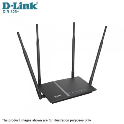 D-Link DIR-825+ AC1200 High-Gain 7dbi x 4 Wi-Fi Multi User MIMO Dual Band Gigabit Router - Unifi TIME Maxis Fiber