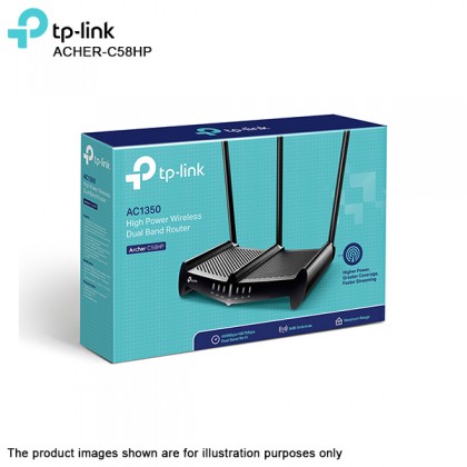 TP-LINK Archer C58HP AC1350 High Power 3x 9dBi Antenna Wireless Wall-Breaking Dual Band Router - Unifi TIME Maxis Fiber TP-LINK Archer C58HP AC1350 High Power 3x 9dBi Antenna Wireless Wall-Breaking Dual Band Router - Unifi TIME Maxis Fiber