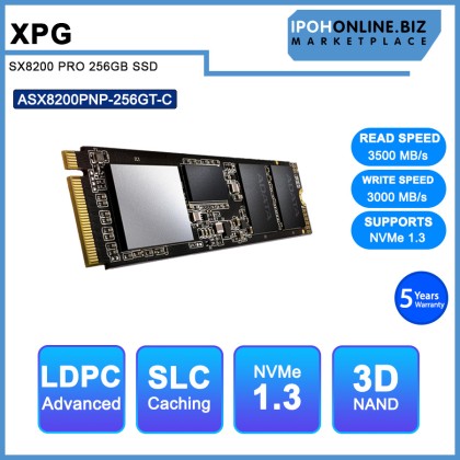 ADATA XPG SX8200 PRO 256GB M.2 NVMe 1.3 PCIe Gen3x4 SSD 3D NAND Solid State Drive ASX8200PNP-256GT-C ADATA XPG SX8200 PRO 256GB M.2 NVMe 1.3 PCIe Gen3x4 SSD 3D NAND Solid State Drive ASX8200PNP-256GT-C