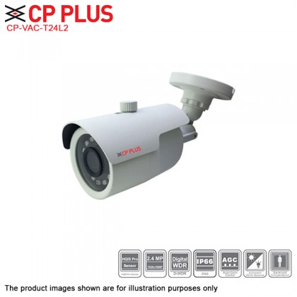 CCTV 2.4MP 4 port Set - CP Plus CP-VRA-1E0404 4 Channel Indigo Lite CCTV DVR + CP Plus CP-VAC-T24L2 2.4MP IR Bullet Camera x4 + 1TB Surveillance HDD