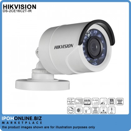 Hikvision DS-2CE16C2T-IR 1MP 3.6mm HD720p Fixed Mini Bullet Camera
