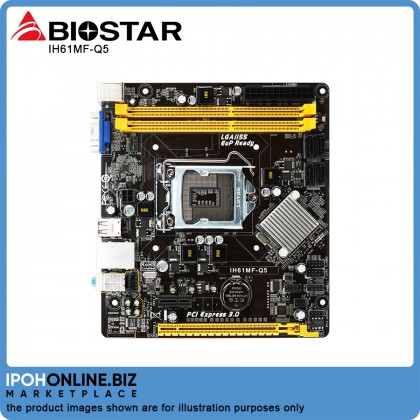 Biostar IH61MF-Q5 Intel H61 LGA 1155 DDR3 VGA GbE LAN Micro ATX Motherboard