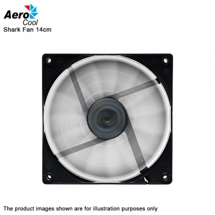 AeroCool Shark Series 14cm 15 Blade Fluid Dynamic Bearing Fan Casing Cooler With Anti Vibration Screws