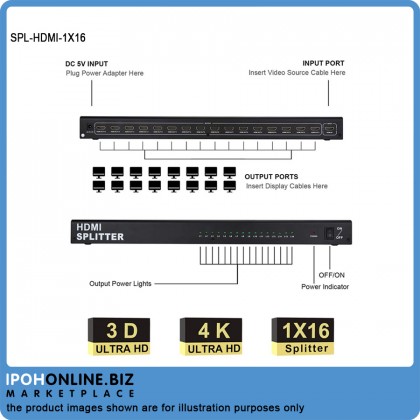 1 in 16 Out UHD Adapter HDMI SPLITTER Support 4Kx2K 3D Full HD-up to 3840x2160/30Hz 1 in 16 Out UHD Adapter HDMI SPLITTER Support 4Kx2K 3D Full HD-up to 3840x2160/30Hz