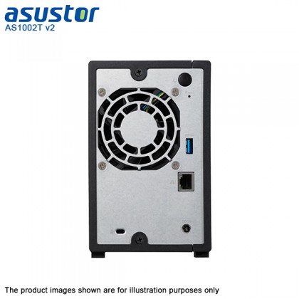 Asustor AS1002T V2 Dual Core 2-Bay Personal Cloud NAS Storage Server + 2TB Seagate IronWolf NAS HDD x 2