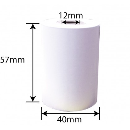 Thermal Receipt Paper Roll 57mm x 40mm for BOM POS - 1 box (200 rolls) - no core