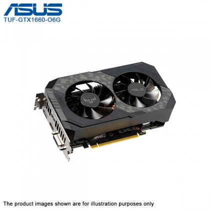 ASUS TUF NVIDIA GeForce GTX 1660 OC Edition 6GB GDDR5 HDMI DVI DP TUF-GTX1660-O6G Gaming Graphic Card