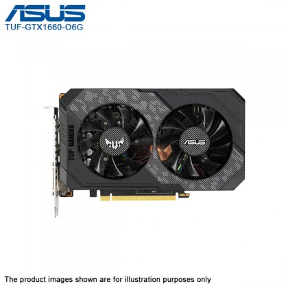 ASUS TUF NVIDIA GeForce GTX 1660 OC Edition 6GB GDDR5 HDMI DVI DP TUF-GTX1660-O6G Gaming Graphic Card