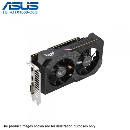 ASUS TUF NVIDIA GeForce GTX 1660 OC Edition 6GB GDDR5 HDMI DVI DP TUF-GTX1660-O6G Gaming Graphic Card