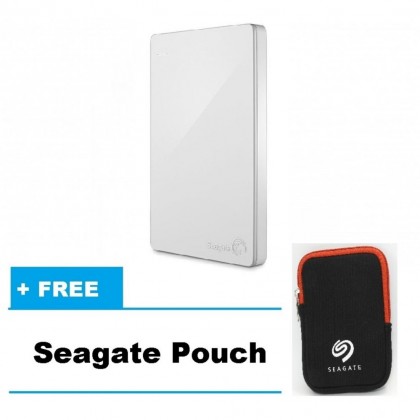 Seagate Backup Plus Slim 1TB Portable External Hard Drive with 200GB of Cloud Storage (Silver) - Free Seagate Pouch !!!    