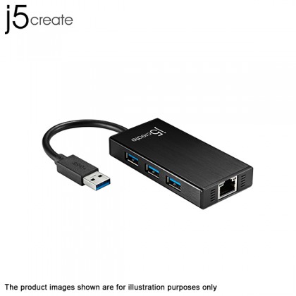 J5 Create JUH470 USB 3.0 Multi-Adapter Gigabit Ethernet & 3-Port USB 3.0 Hub