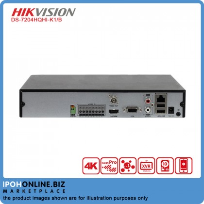 Hikvision DS-7204HQHI-K1/B 4 Channel up to 2mp Turbo HD TVI AHD CVI CVBS IP 4 IN 1 Balun CCTV DVR
