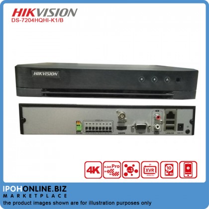 Hikvision DS-7204HQHI-K1/B 4 Channel up to 2mp Turbo HD TVI AHD CVI CVBS IP 4 IN 1 Balun CCTV DVR