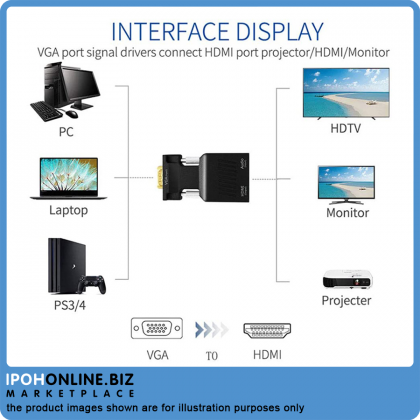 VGA To HDMI Adapter With Audio Video Adapter - up to 1080P VGA To HDMI Adapter With Audio Video Adapter - up to 1080P